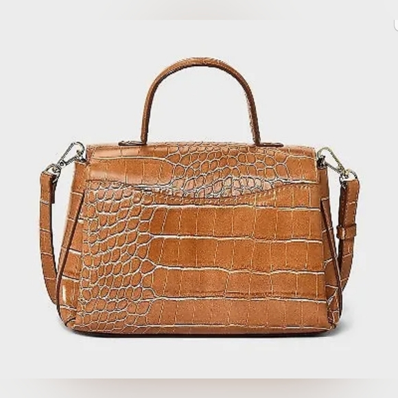 Crocodile Print Mini Top Handle Crossbody Bag - A New Day Brown - Picture 2 of 7